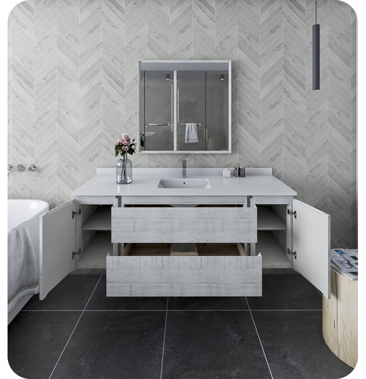 Fresca Formosa 60" WallMounted Single Bathroom Vanity Set with Mirror Wayfair Canada